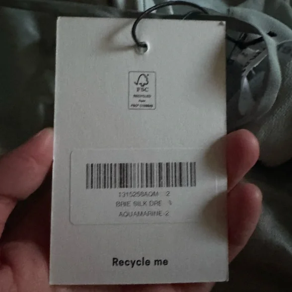 Reformation Aquamarine Silk Dress - Picture 7 of 7